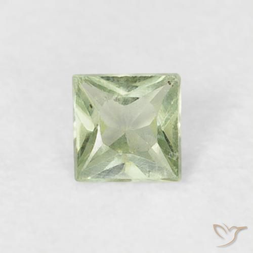 0.17ct Natürlicher Sehr helles Salbeigrün Saphir, Quadrat, VS