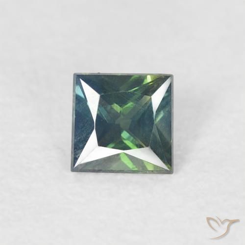 0.28ct Natürlicher Mittelgrün Saphir, Quadrat, VVS-VS