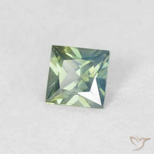 9,17 ctw natürlicher Medium Light Green Saphir, Quadrat, VVS-VS