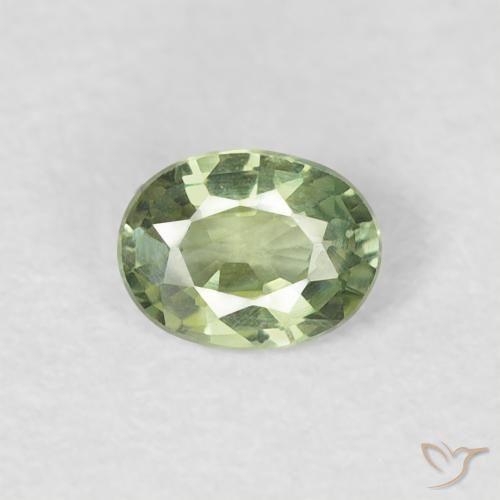 0.27ct Natürlicher gelblich-grün Saphir, Oval, VVS-VS