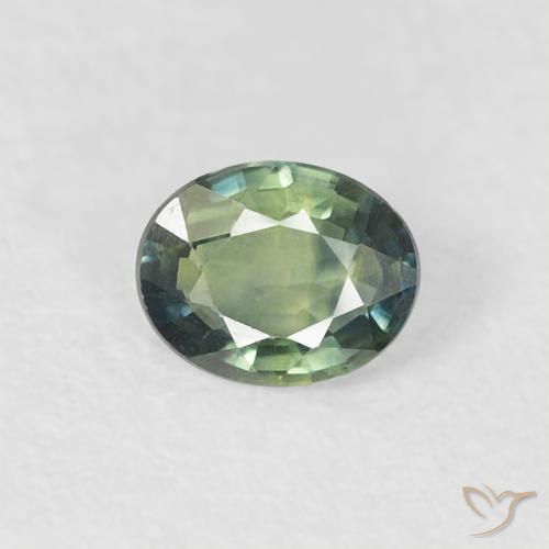 0.30ct Natürlicher Mittelblaues Grün Saphir, Oval, VVS-VS