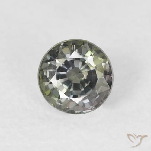 0.59ct Natürlicher Graugrün Saphir, Runden, VVS-VS