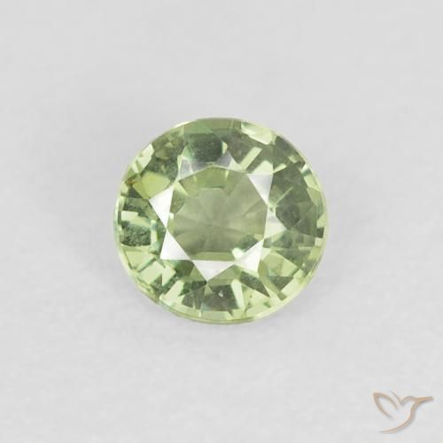 0.41ct Natürlicher Sehr helles Salbeigrün Saphir, Runden, VVS-VS