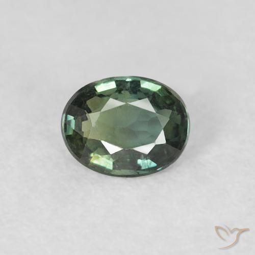 0.35ct Natürlicher Graugrün Saphir, Oval, VVS-VS