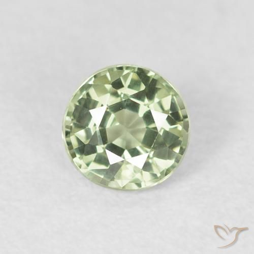 0.61ct Natürlicher Sehr helles Grün Saphir, Runden, VVS-VS