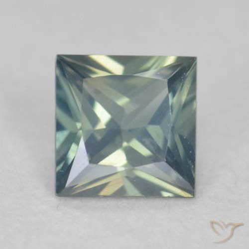 0.27ct Natürlicher Mittelblaues Grün Saphir, Quadrat, VVS