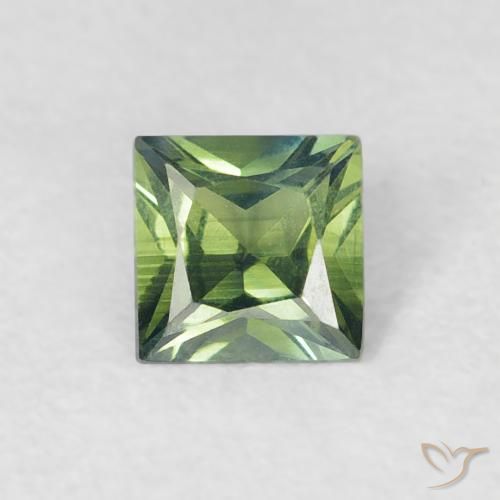 0.35ct Natürlicher gelblich-grün Saphir, Quadrat, VVS-VS