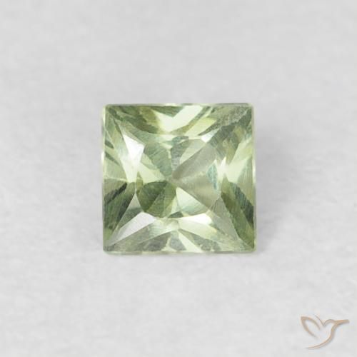 0.18ct Natürlicher Sehr helles Grün Saphir, Quadrat, VVS-VS
