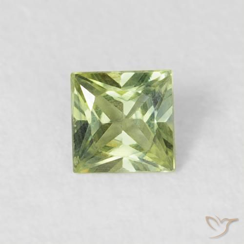 0.23ct Natürlicher Olivgrün Saphir, Quadrat, VVS-VS