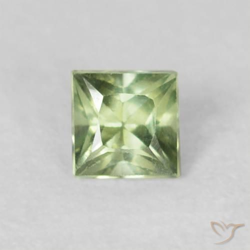 0.21ct Natürlicher Mittelgrün Saphir, Quadrat, VVS-VS