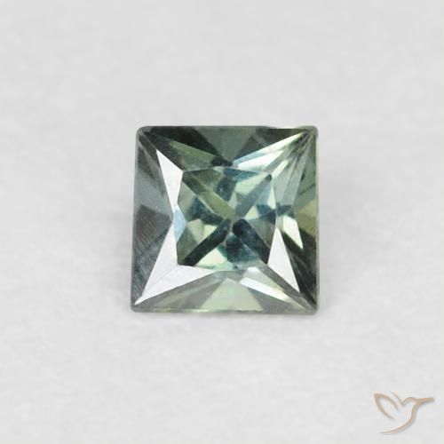 0.16ct Natürlicher Graugrün Saphir, Quadrat, VVS-VS