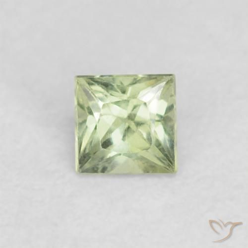 0.23ct Natürlicher Sehr helles Salbeigrün Saphir, Quadrat, VVS-VS