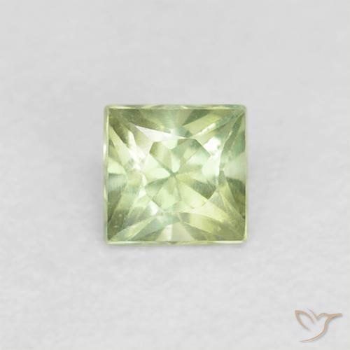 0.22ct Natürlicher Warmes Grün Saphir, Quadrat, VVS-VS