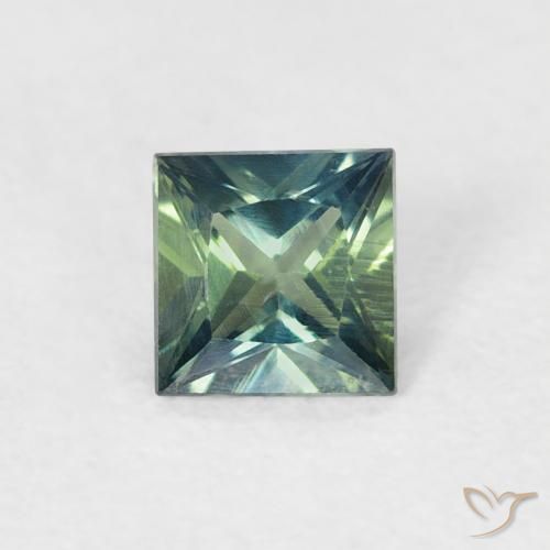 0.40ct Natürlicher Mittelblaues Grün Saphir, Quadrat, VS