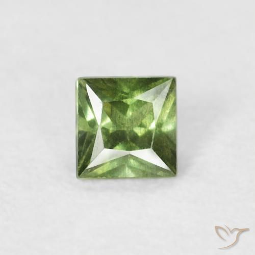 0.20ct Natürlicher Mittelgrün Saphir, Quadrat, VS