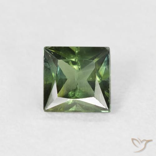 0.47ct Natürlicher bräunlich-grün Saphir, Quadrat, VS