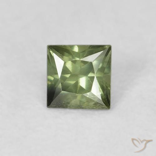 0.31ct Natürlicher Mittelgrün Saphir, Quadrat, VS