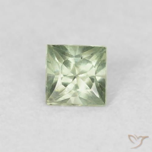 0.20ct Natürlicher hellgrün Saphir, Quadrat, VS
