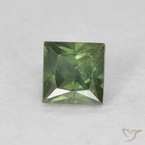 0.33ct Natürlicher Erdiges Grün Saphir, Quadrat, VS
