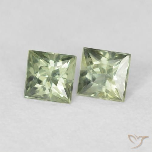 0.36 ct natürliche Mittelgrün Saphir-Edelsteine, Quadrat, VS
