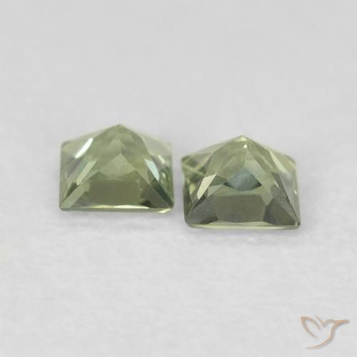 0.36 ct natürliche Mittelgrün Saphir-Edelsteine, Quadrat, VS