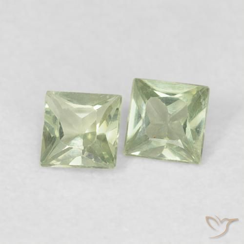0.34 ct natürliche Helles Limettengrün Saphir-Edelsteine, Quadrat, VS