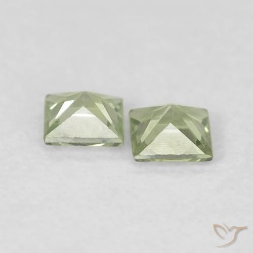 0.34 ct natürliche Helles Limettengrün Saphir-Edelsteine, Quadrat, VS