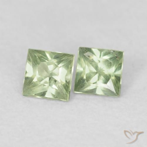 0.40 ct natürliche Sehr helles Salbeigrün Saphir-Edelsteine, Quadrat, VS