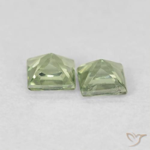 0.40 ct natürliche Sehr helles Salbeigrün Saphir-Edelsteine, Quadrat, VS