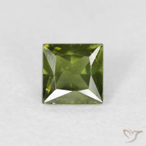 0.36ct Natürlicher Warmes Grün Saphir, Quadrat, VS