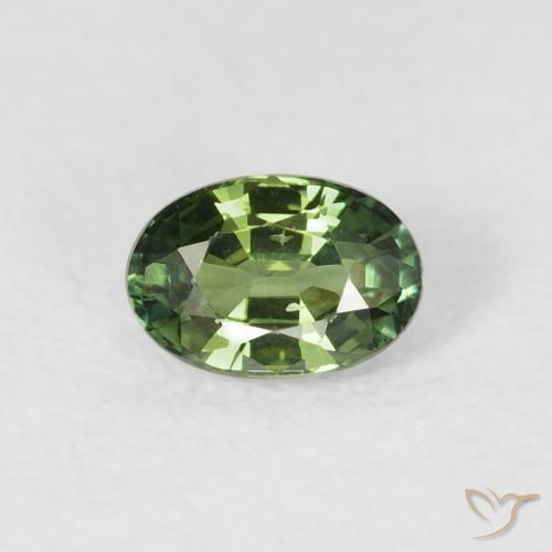 0.72ct Natürlicher Medium Dark-Green Saphir, Oval, VS