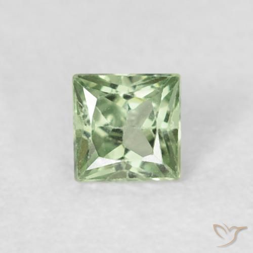0.18ct Natürlicher hellgrün Saphir, Quadrat, VS