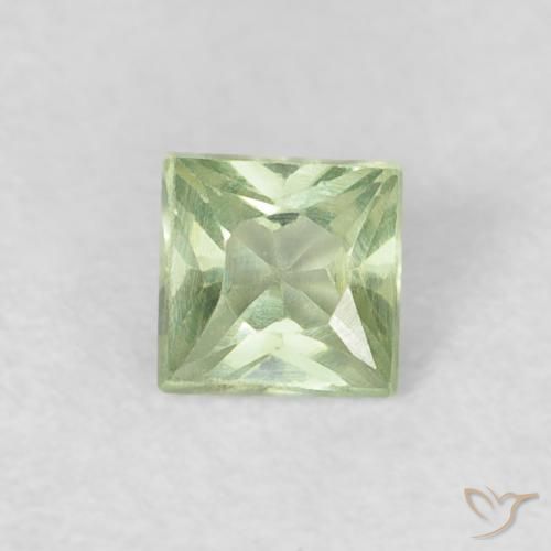 0.21ct Natürlicher Blasses Birnengrün Saphir, Quadrat, VS