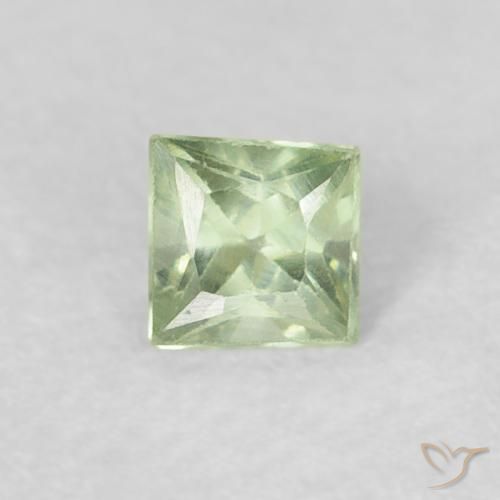 0.21ct Natürlicher Hellgelb Grün Saphir, Quadrat, VS