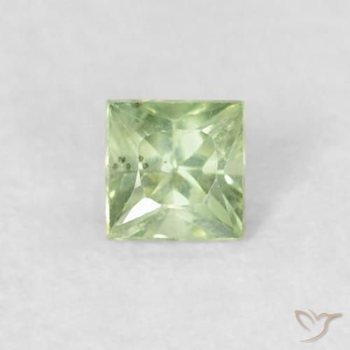 0.18ct Natürlicher Hellgelb Grün Saphir, Quadrat, VS, Photo A