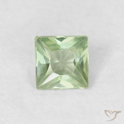0.19ct Natürlicher Hellgelb Grün Saphir, Quadrat, VS