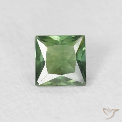 0.33ct Natürlicher Mittelgrün Saphir, Quadrat, VS