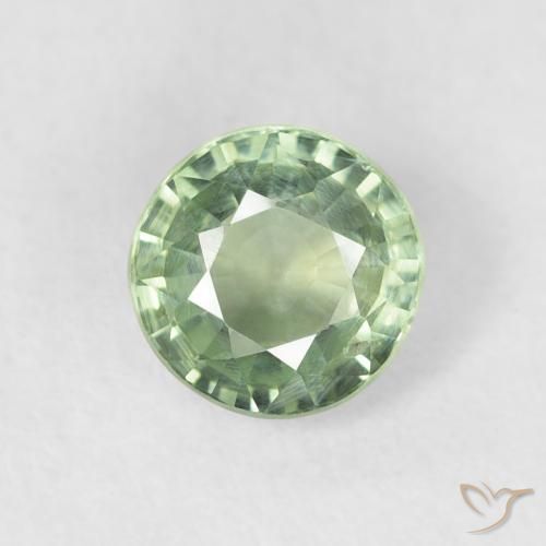 0.75ct Natürlicher Helles Salbeigrün Saphir, Runden, VS