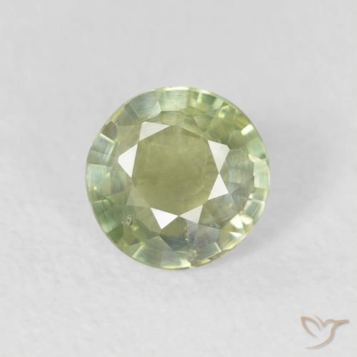 0.63ct Natürlicher Olivgrün Saphir, Runden, VS
