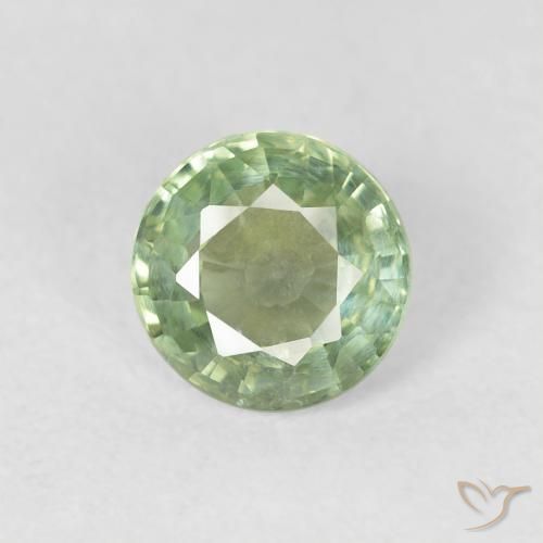 0.73ct Natürlicher Sehr helles Grün Saphir, Runden, VS