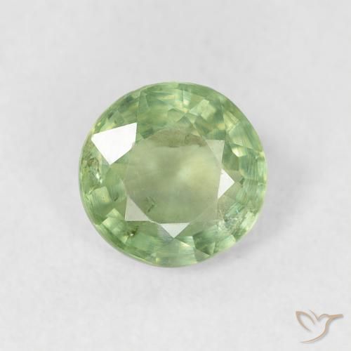 0.80ct Natürlicher Warmes Grün Saphir, Runden, VS