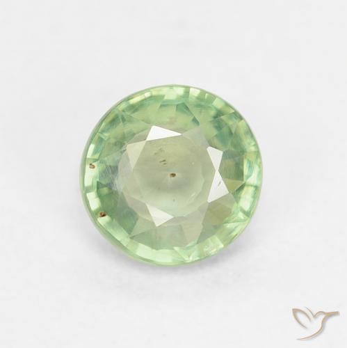 0.81ct Natürlicher Mittelgrün Saphir, Runden, VS