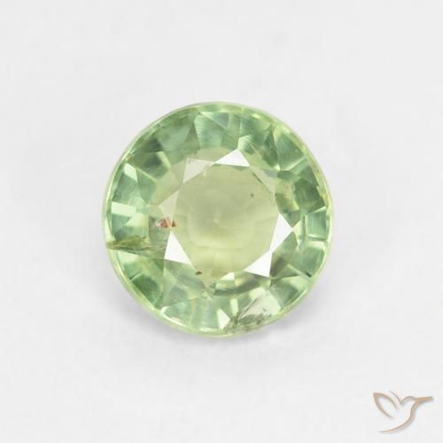 0.82ct Natürlicher gelb-grün Saphir, Runden, VS