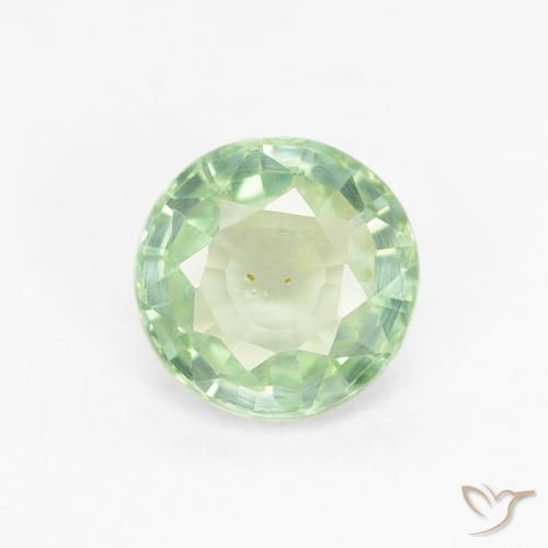 0.83ct Natürlicher Sehr helles Grün Saphir, Runden, VS