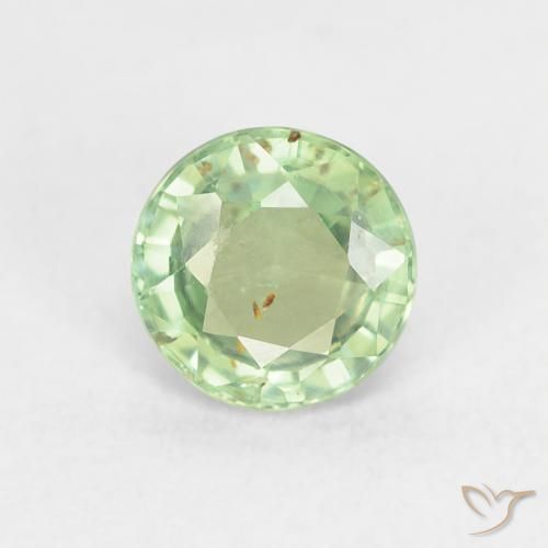 0.81ct Natürlicher hellgelblich-grün Saphir, Runden, VS