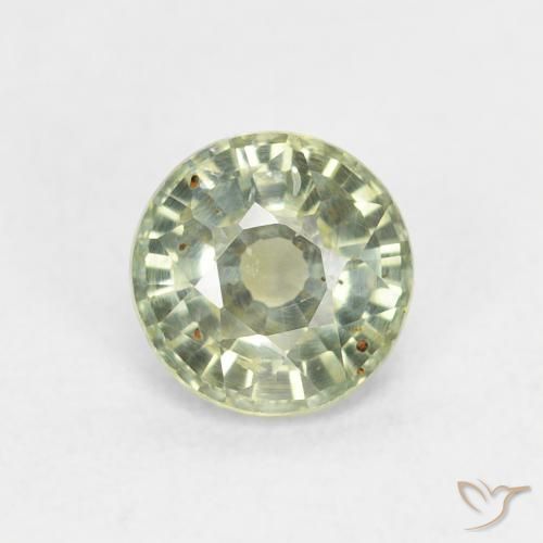 0.83ct Natürlicher Blasses Grün Saphir, Runden, VS