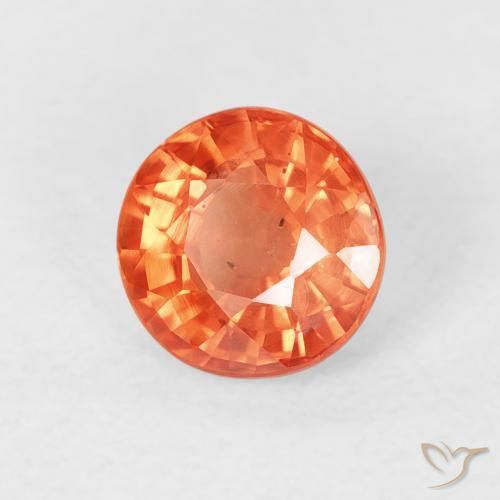 9,17 ctw natürlicher rötlich-orange Saphir, Runden, VS