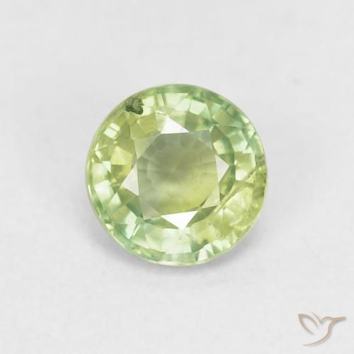0.85ct Natürlicher Leichtes lebendiges Grün Saphir, Runden, VS
