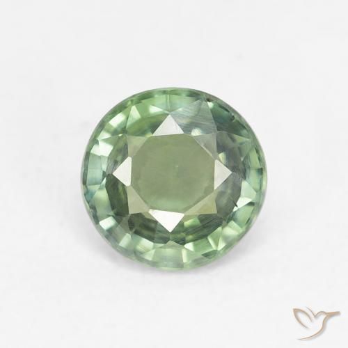 0.80ct Natürlicher Helles Waldgrün Saphir, Runden, VS