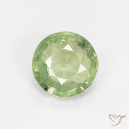 0.89ct Natürlicher limettengrün Saphir, Runden, VS
